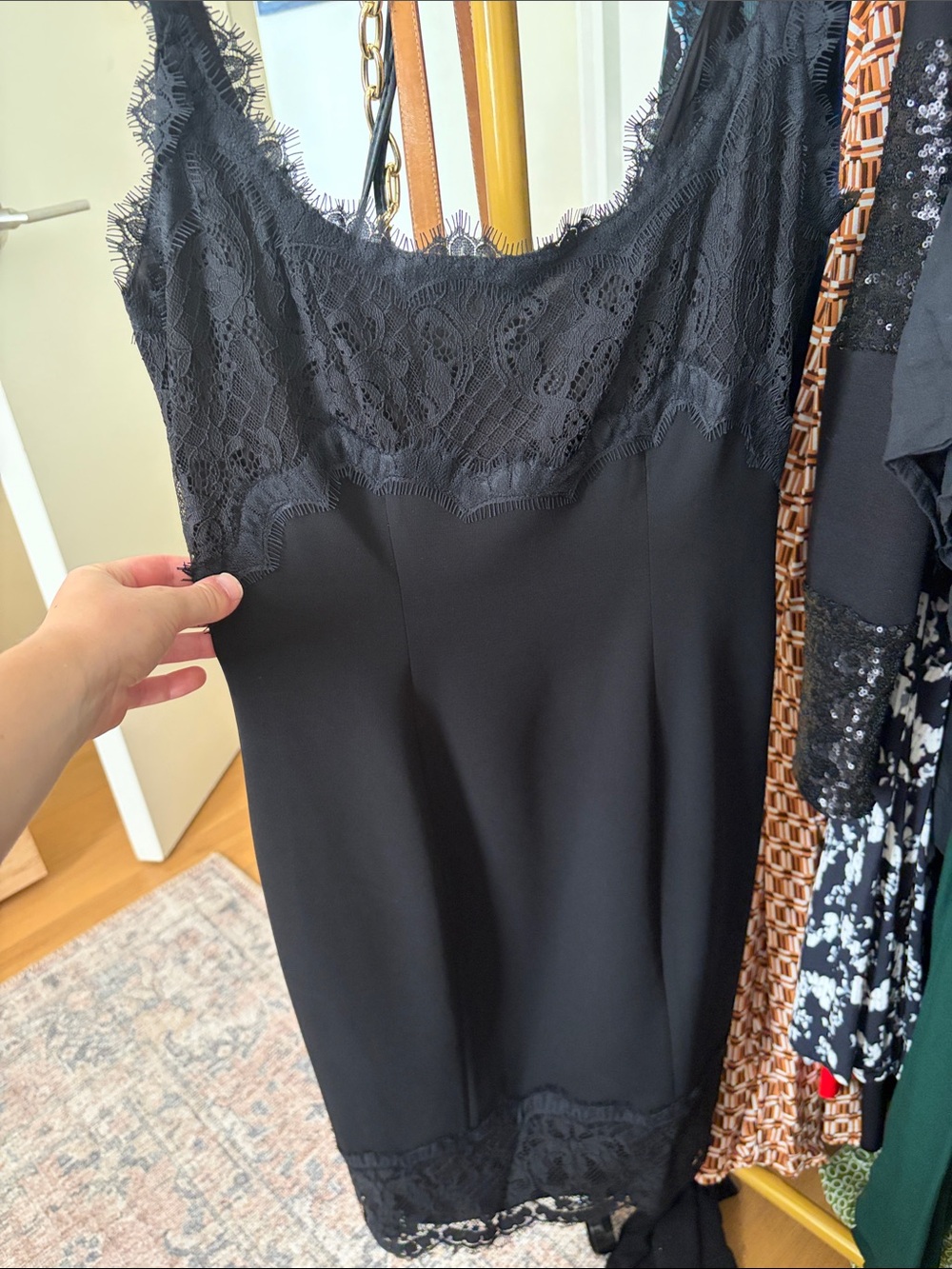 Diane von Furstenberg DVF Black Lace Slip Cocktail Dress Size 2 - Picture 2 of 4